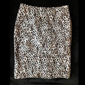 Calvin Klein Linen Leopard Skirt Size 4